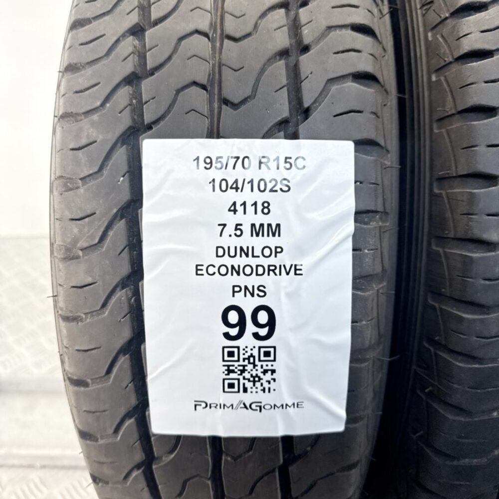 Pneumatici Usati 195 70 R15C 104 102S Dunlop EconoDrive 99% Invernali | Gomme Usate | PrimaGomme.it Pneumatici Usati 195 70 R15C 104 102S Dunlop EconoDrive 99% Invernali - immagine 3