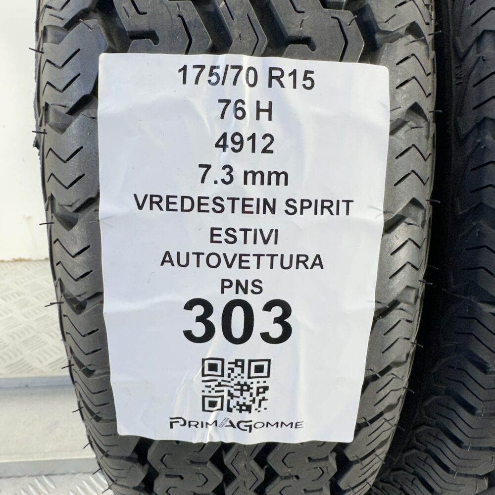 Pneumatici Usati 175 70 R15 76H Vredestein Spirit 99% Estive PARI AL NUOVO | Gomme Usate | PrimaGomme.it Pneumatici Usati 175 70 R15 76H Vredestein Spirit 99% Estive PARI AL NUOVO - immagine 3