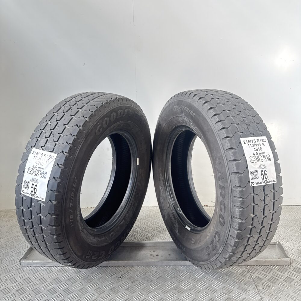 Pneumatici Usati 215 75 R16C 113/111R Goodyear Cargo G26 Estive | Gomme Usate | PrimaGomme.it Pneumatici usati 215 75 R16C Goodyear Cargo G26