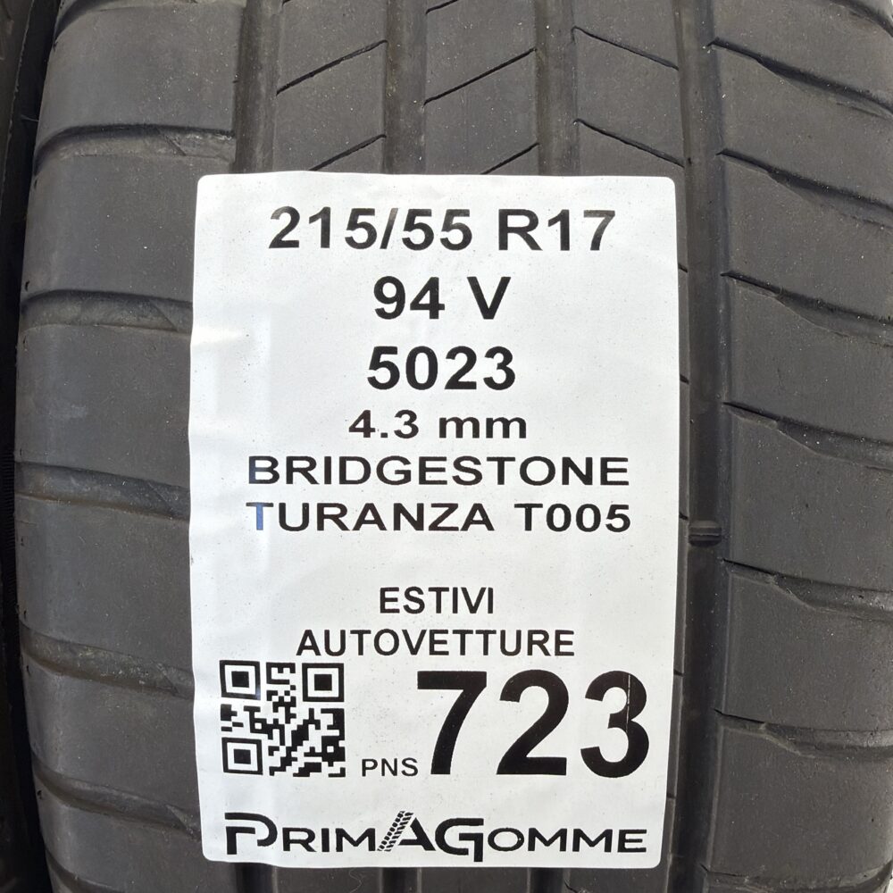 Pneumatici Usati 215 55 R17 94V Bridgestone Turanza T005 Estive | Gomme Usate | PrimaGomme.it Pneumatici Usati 215 55 R17 94V Bridgestone Turanza T005 Estive - immagine 3