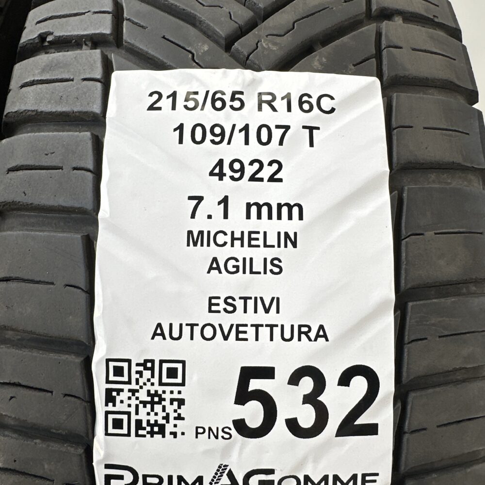 Pneumatici Usati 215 65 R16C 109/107T Michelin Agilis 99% Quattro Stagioni | Gomme Usate | PrimaGomme.it Pneumatici Usati 215 65 R16C 109/107T Michelin Agilis 99% Quattro Stagioni - immagine 3