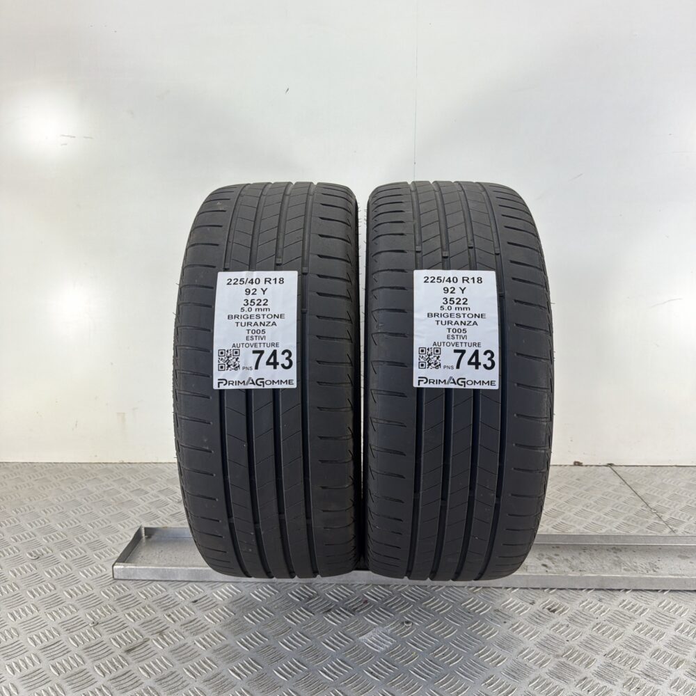 Pneumatici Usati 225 40 R18 92Y Bridgestone Turanza T005 71% Estive | Gomme Usate | PrimaGomme.it Pneumatici Usati 225 40 R18 92Y Bridgestone Turanza T005 71% Estive