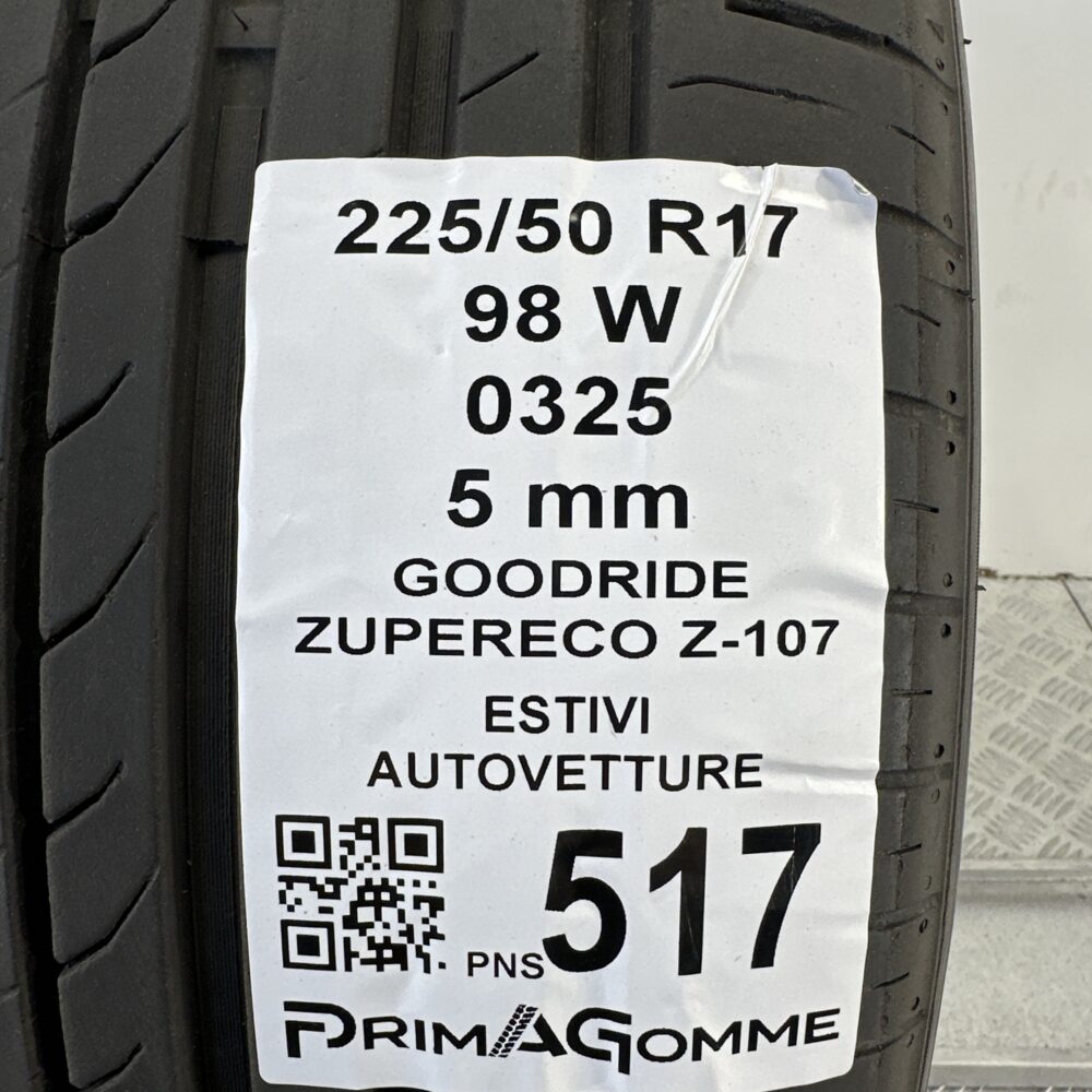 Pneumatici Usati 225 50 R17 98W Goodride Zupereco Z-107 71% Estive | Gomme Usate | PrimaGomme.it Pneumatici Usati 225 50 R17 98W Goodride Zupereco Z-107 71% Estive - immagine 3