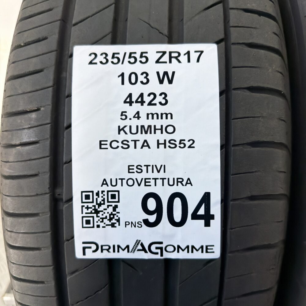Gomme Usate 235 55 ZR17 103W Kumho Ecsta HS52 77% Estive | Gomme Usate | PrimaGomme.it Gomme Usate 235 55 ZR17 103W Kumho Ecsta HS52 77% Estive - immagine 3