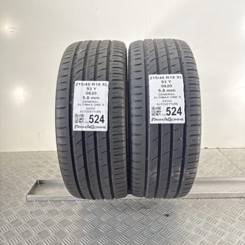 Pneumatici Usati 215 45 R18 XL 93Y General Altimax One S 83% Estive