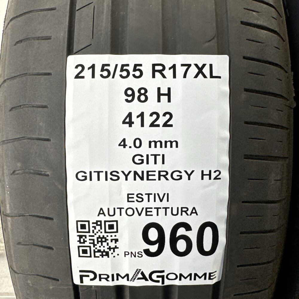 Pneumatici Usati 215 55 R17 XL 98H Giti GitiSynergy H2 Estive | Gomme Usate | PrimaGomme.it Pneumatici Usati 215 55 R17 XL 98H Giti GitiSynergy H2 Estive - immagine 3