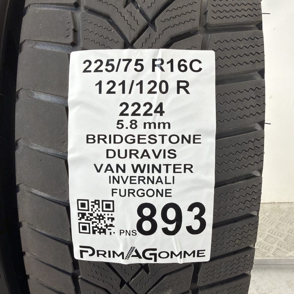 Pneumatici Usati 225 75 R16C 121 120R Bridgestone Duravis Van Winter 76% Invernali | Gomme Usate | PrimaGomme.it Pneumatici Usati 225 75 R16C 121 120R Bridgestone Duravis Van Winter 76% Invernali - immagine 3