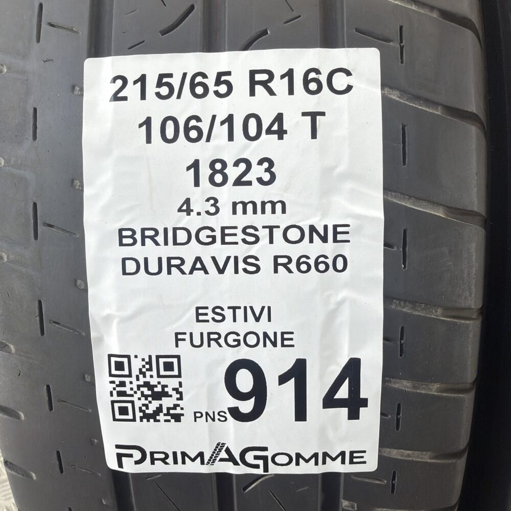 Gomme Usate 215 65 R16C 106 104T Bridgestone Duravis R660 Estive | Gomme Usate | PrimaGomme.it Gomme Usate 215 65 R16C 106 104T Bridgestone Duravis R660 Estive - immagine 3