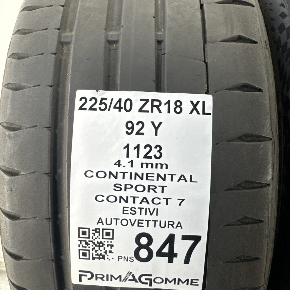 Pneumatici Usati 225 40 ZR18 XL 92Y Continental Sport Contact 7 Estive | Gomme Usate | PrimaGomme.it Pneumatici Usati 225 40 ZR18 XL 92Y Continental Sport Contact 7 Estive - immagine 3