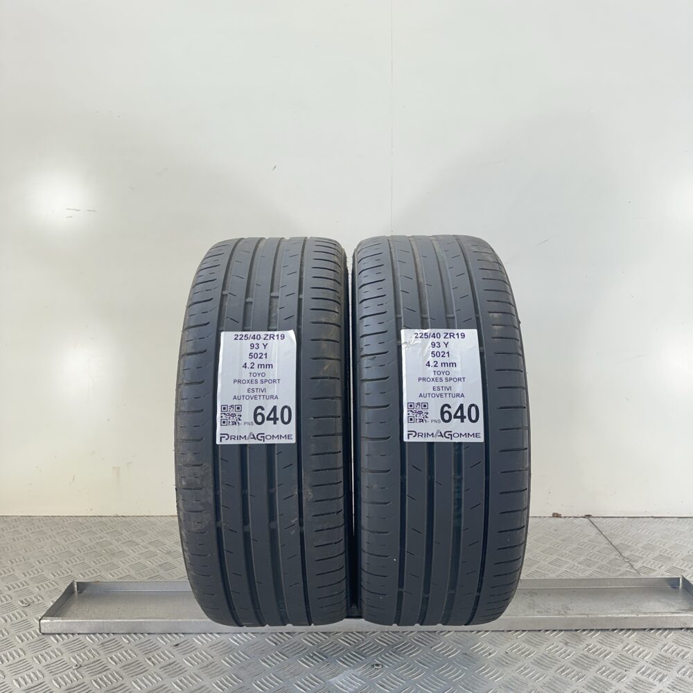 Pneumatici Usati 225 40 ZR19 93Y Toyo Proxes Sport Estive | Gomme Usate | PrimaGomme.it Pneumatici Usati 225 40 ZR19 93Y Toyo Proxes Sport Estive