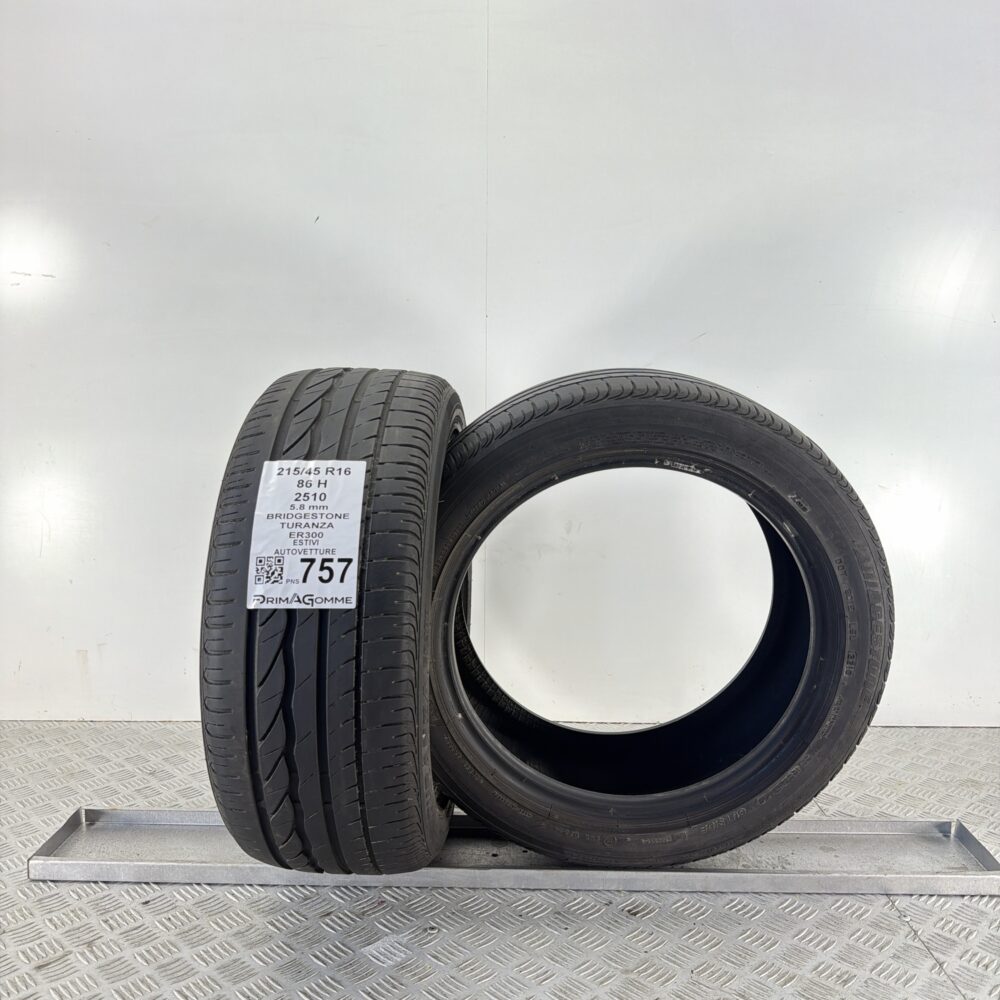 Pneumatici Usati 215 45 R16 86H Bridgestone Turanza ER300 82% Estive | Gomme Usate | PrimaGomme.it Pneumatici Usati 215 45 R16 86H Bridgestone Turanza ER300 82% Estive - immagine 5