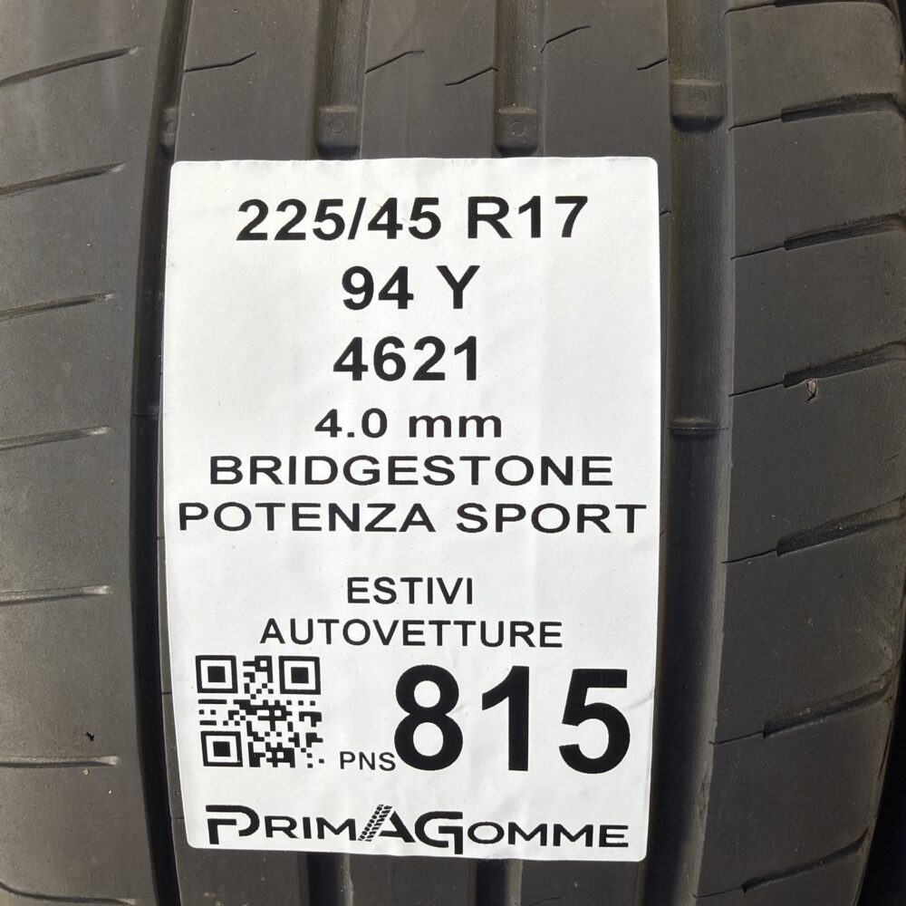 Pneumatici Usati 225 45 R17 94Y Bridgestone Potenza Sport Estive | Gomme Usate | PrimaGomme.it Pneumatici Usati 225 45 R17 94Y Bridgestone Potenza Sport Estive - immagine 3