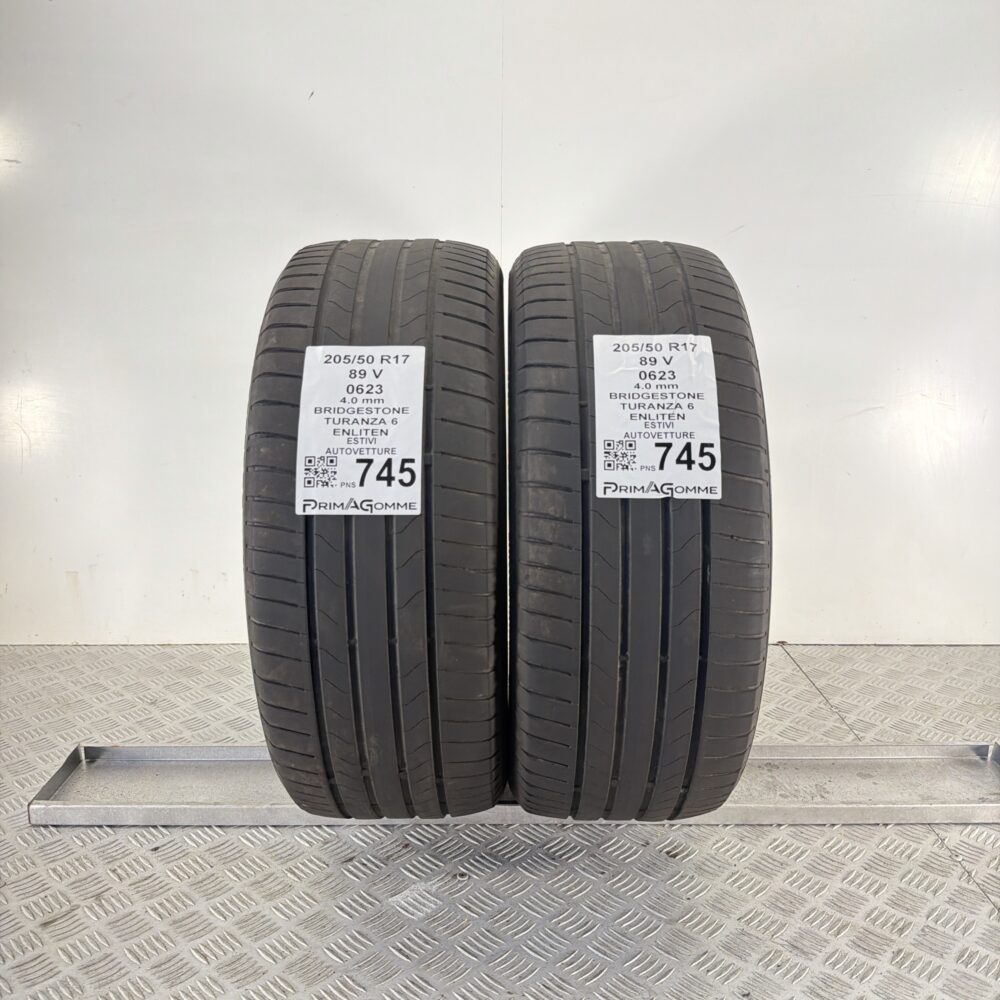 Pneumatici Usati 205 50 R17 89V Bridgestone Turanza 6 Estive | Gomme Usate | PrimaGomme.it Pneumatici Usati 205 50 R17 89V Bridgestone Turanza 6 Estive