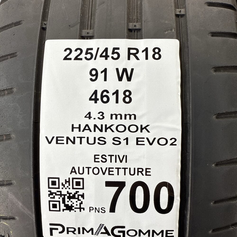 Pneumatici Usati 225 45 R18 91W Hankook Ventus S1 Evo2 Estive | Gomme Usate | PrimaGomme.it Pneumatici Usati 225 45 R18 91W Hankook Ventus S1 Evo2 Estive - immagine 3