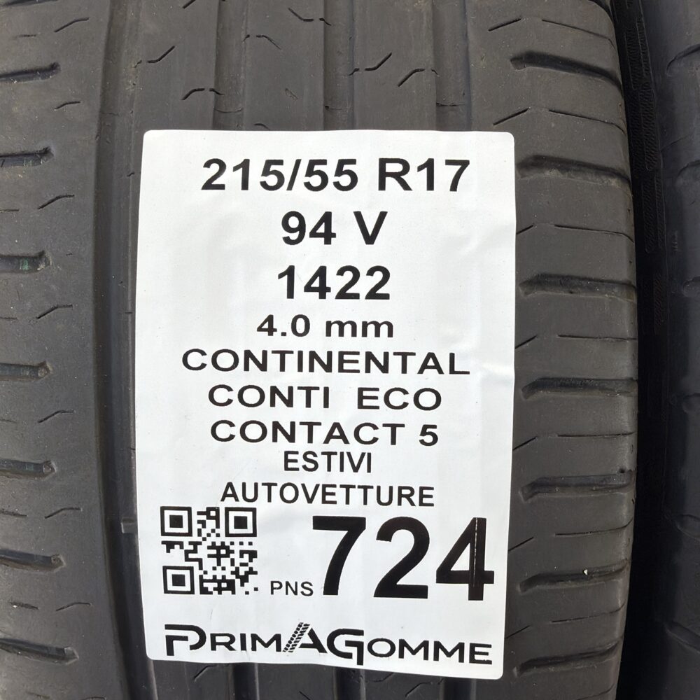 Pneumatici Usati 215 55 R17 94V Continental Conti Eco Contact 5 Estive | Gomme Usate | PrimaGomme.it Pneumatici Usati 215 55 R17 94V Continental Conti Eco Contact 5 Estive - immagine 3