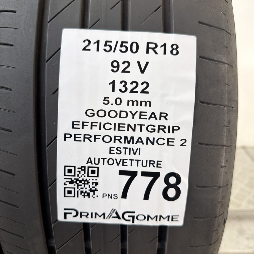 Pneumatici Usati 215 50 R18 92V Goodyear EfficientGrip Performance 2 71% Estive | Gomme Usate | PrimaGomme.it Pneumatici Usati 215 50 R18 92V Goodyear EfficientGrip Performance 2 71% Estive - immagine 3