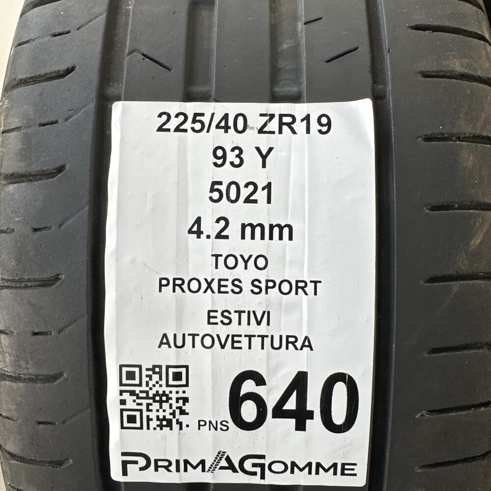 Pneumatici Usati 225 40 ZR19 93Y Toyo Proxes Sport Estive | Gomme Usate | PrimaGomme.it Pneumatici Usati 225 40 ZR19 93Y Toyo Proxes Sport Estive - immagine 3