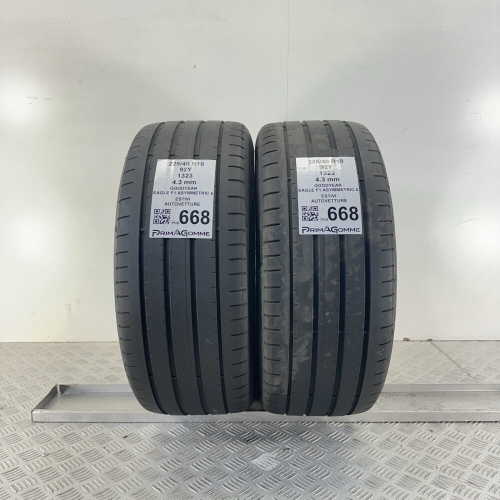 Pneumatici Usati 225 40 R18 92Y Goodyear Eagle F1 Asymmetric 6 Estive | Gomme Usate | PrimaGomme.it Pneumatici Usati 225 40 R18 92Y Goodyear Eagle F1 Asymmetric 6 Estive