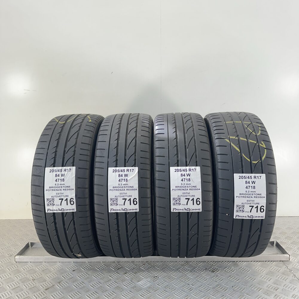 Pneumatici Usati 205 45 R17 84W Bridgestone Potenza RE050A 74% Estive | Gomme Usate | PrimaGomme.it Pneumatici Usati 205 45 R17 84W Bridgestone Potenza RE050A 74% Estive