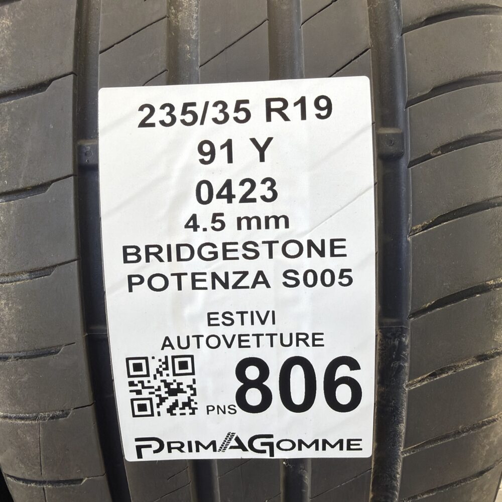 Pneumatici Usati 235 35 R19 91Y Bridgestone Potenza S005 Estive | Gomme Usate | PrimaGomme.it Pneumatici Usati 235 35 R19 91Y Bridgestone Potenza S005 Estive - immagine 5