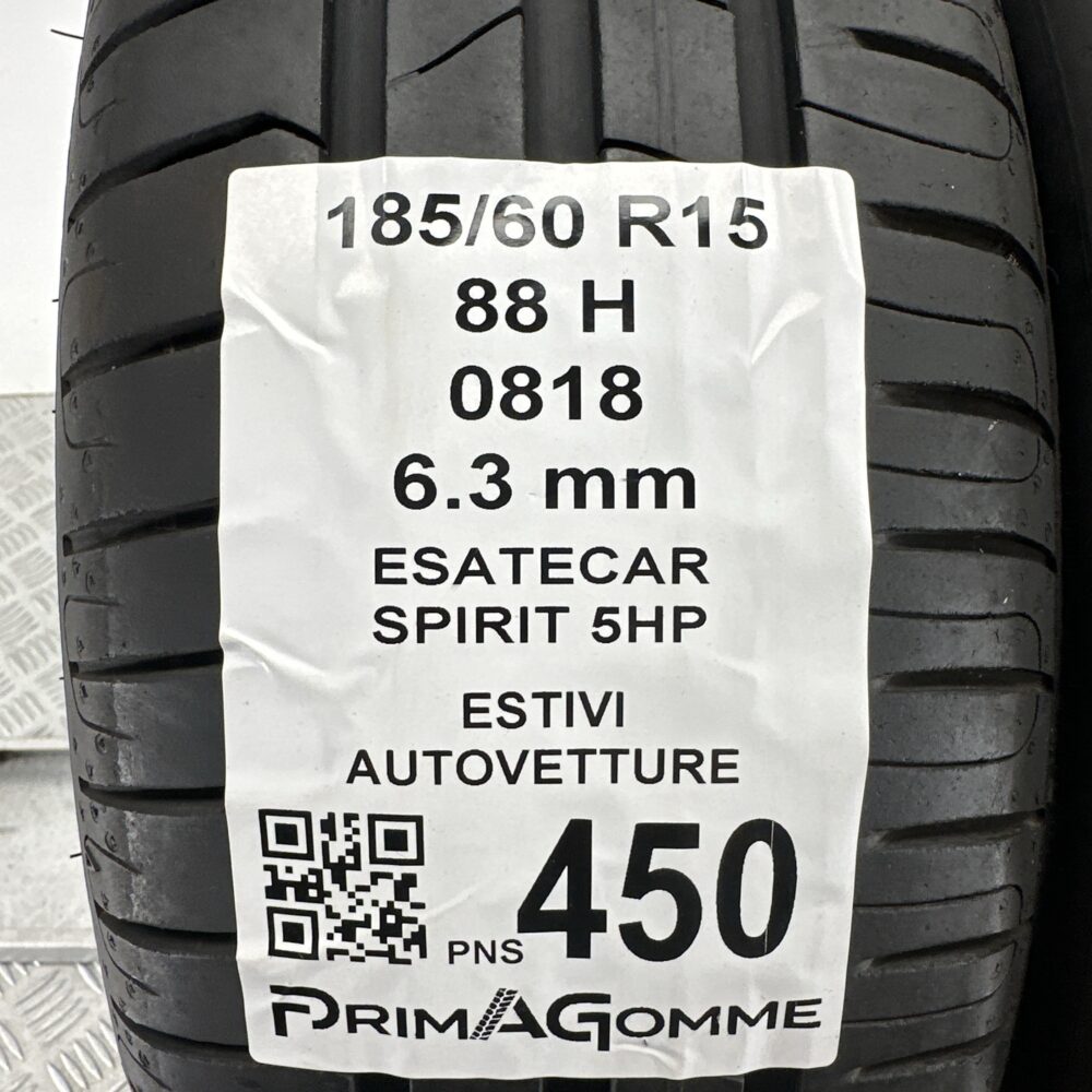 Pneumatici Usati 185 60 R15 88H Esatecar Spirit 5HP 90% Estive | Gomme Usate | PrimaGomme.it Pneumatici Usati 185 60 R15 88H Esatecar Spirit 5HP 90% Estive - immagine 3