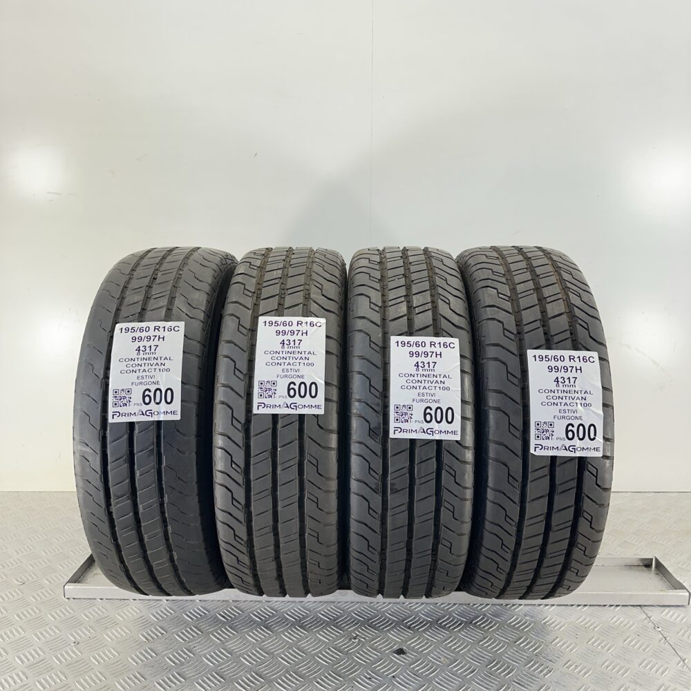 Pneumatici Usati 195 60 R16C 99H Continental ContiVan Contact100 99% Estive | Gomme Usate | PrimaGomme.it Pneumatici Usati 195 60 R16C 99H Continental ContiVan Contact100 99% Estive