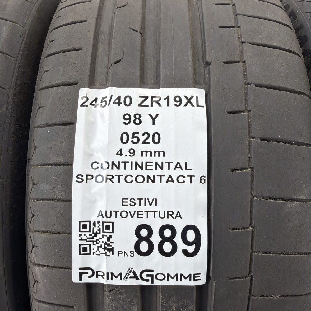 Pneumatici Usati 245 40 ZR19 98Y Continental SportContact 6 71% Estive | Gomme Usate | PrimaGomme.it Pneumatici Usati 245 40 ZR19 98Y Continental SportContact 6 71% Estive - immagine 3