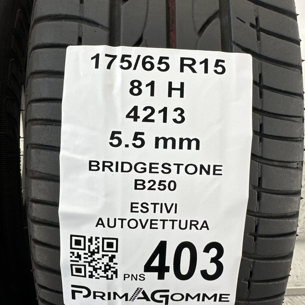 Pneumatici Usati 175 65 R15 81H Bridgestone B250 79% Estive | Gomme Usate | PrimaGomme.it Pneumatici Usati 175 65 R15 81H Bridgestone B250 79% Estive - immagine 3
