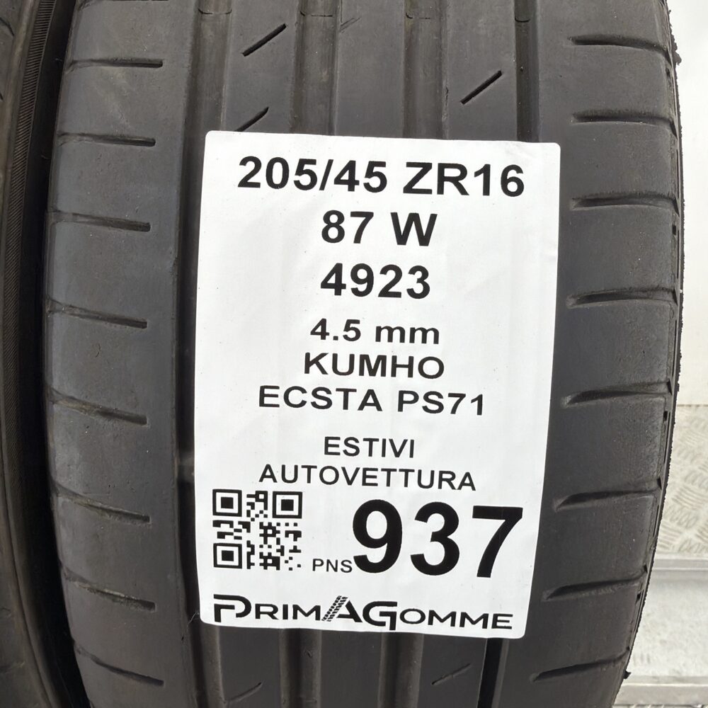 Pneumatici Usati 205 45 ZR16 87W Kumho Ecsta PS71 Estive | Gomme Usate | PrimaGomme.it Pneumatici Usati 205 45 ZR16 87W Kumho Ecsta PS71 Estive - immagine 3
