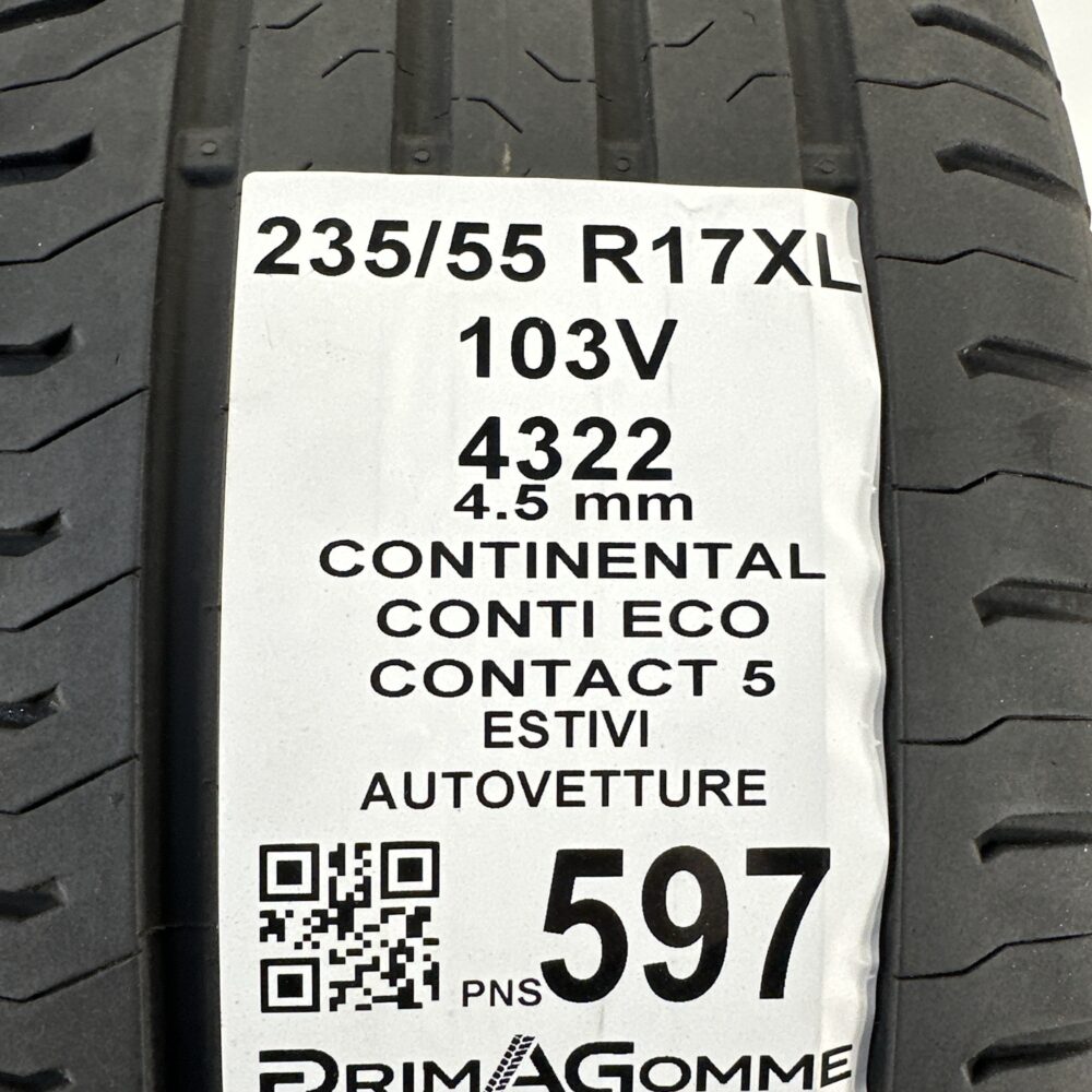 Pneumatici Usati 235 55 R17 XL 103V Continental Conti Eco Contact 5 Estive | Gomme Usate | PrimaGomme.it Pneumatici Usati 235 55 R17 XL 103V Continental Conti Eco Contact 5 Estive - immagine 3