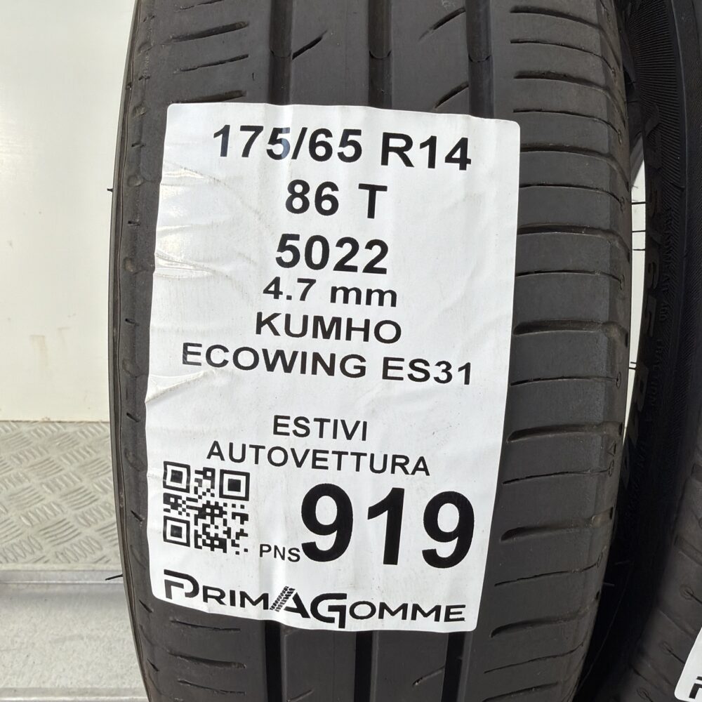 Pneumatici Usati 175 65 R14 86T Kumho Ecowing ES31 Estive | Gomme Usate | PrimaGomme.it Pneumatici Usati 175 65 R14 86T Kumho Ecowing ES31 Estive - immagine 3