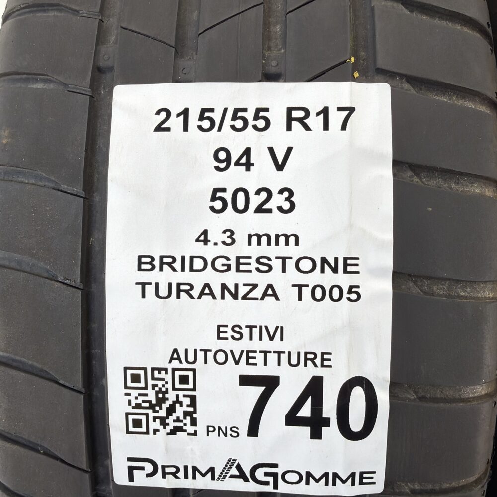 Pneumatici Usati 215 55 R17 94V Bridgestone Turanza T005 Estive | Gomme Usate | PrimaGomme.it Pneumatici Usati 215 55 R17 94V Bridgestone Turanza T005 Estive - immagine 3