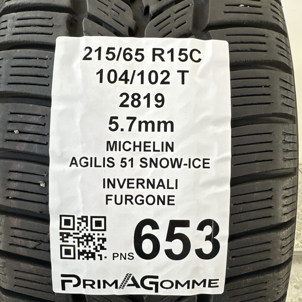 Pneumatici Usati 215 65 R15C 104/102T Michelin Agilis 51 Snow-Ice 81% Invernali | Gomme Usate | PrimaGomme.it Pneumatici Usati 215 65 R15C 104/102T Michelin Agilis 51 Snow-Ice 81% Invernali - immagine 3