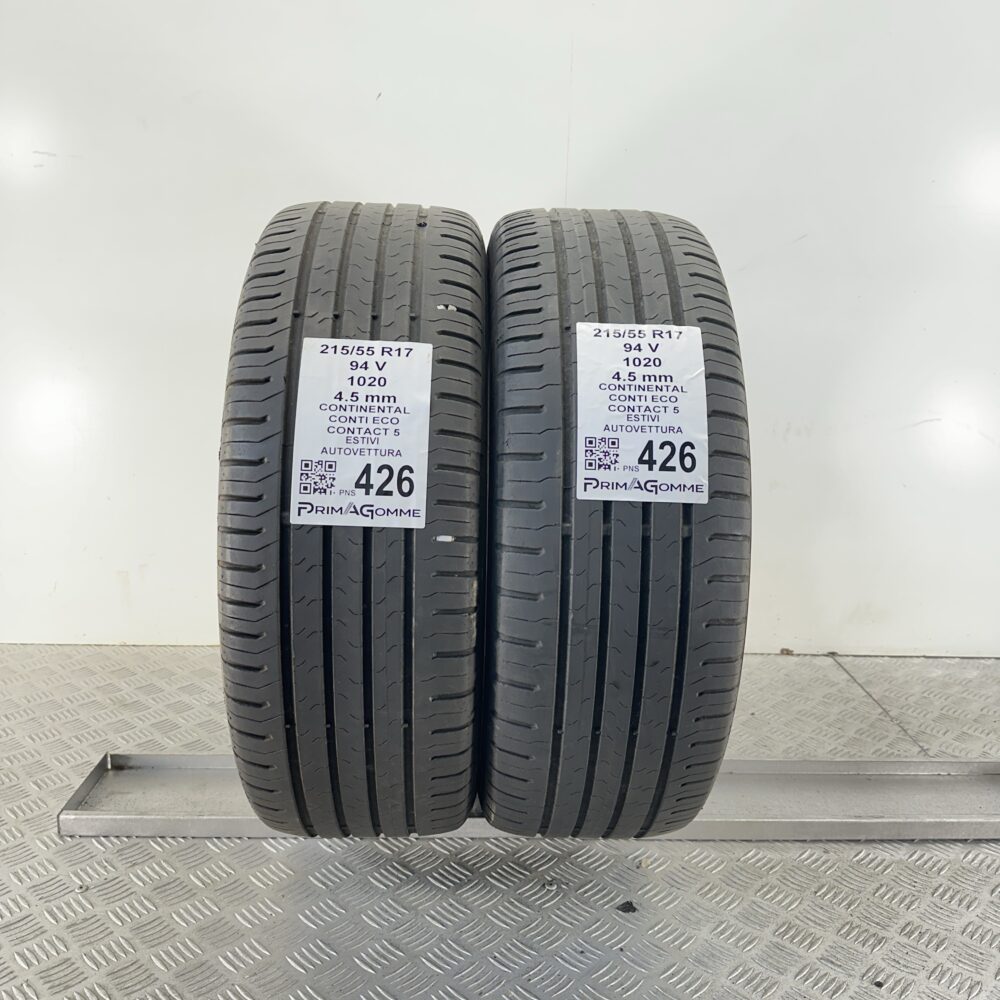 Pneumatici Usati 215 55 R17 94V Continental ContiEcoContact 5 Estive | Gomme Usate | PrimaGomme.it Pneumatici Usati 215 55 R17 94V Continental ContiEcoContact 5 Estive