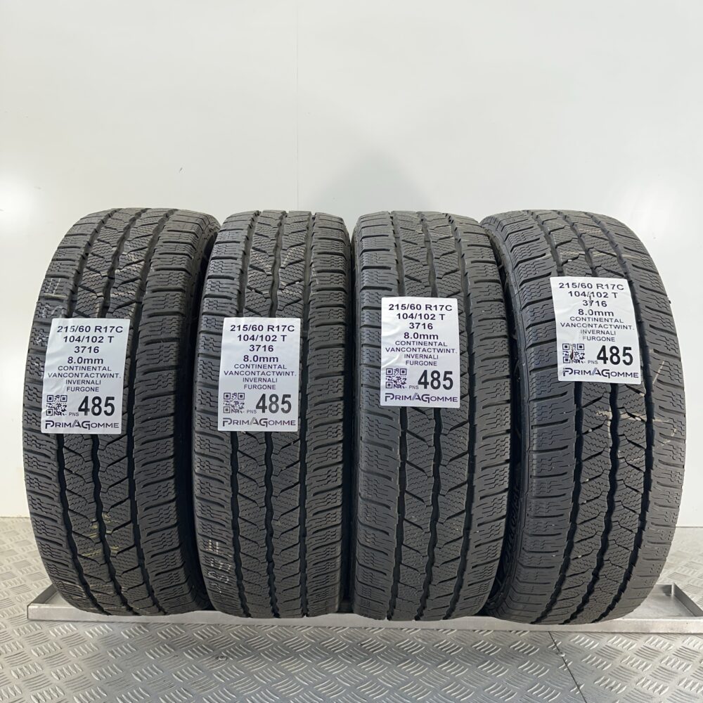 Pneumatici Usati 215 60 R17C 104 102T Continental VanContact Winter 99% Invernali | Gomme Usate | PrimaGomme.it Pneumatici Usati 215 60 R17C 104 102T Continental VanContact Winter 99% Invernali