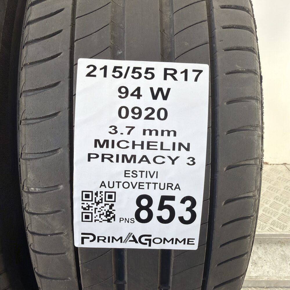Pneumatici Usati 215 55 R17 94W Michelin Primacy 3 Estive | Gomme Usate | PrimaGomme.it Pneumatici Usati 215 55 R17 94W Michelin Primacy 3 Estive - immagine 3