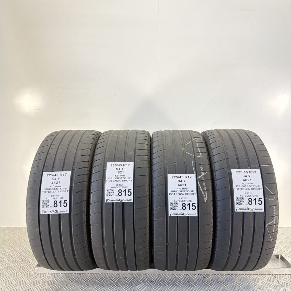 Pneumatici Usati 225 45 R17 94Y Bridgestone Potenza Sport Estive | Gomme Usate | PrimaGomme.it Pneumatici Usati 225 45 R17 94Y Bridgestone Potenza Sport Estive