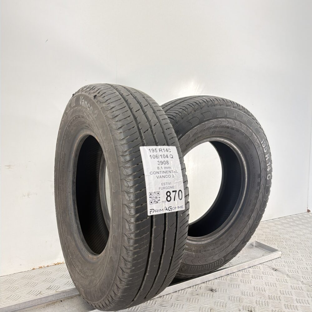 Gomme Usate 195 R14C 106 104 Q Continental Vanco 2 97% Estive | Gomme Usate | PrimaGomme.it Gomme Usate 195 R14C 106 104 Q Continental Vanco 2 97% Estive - immagine 2