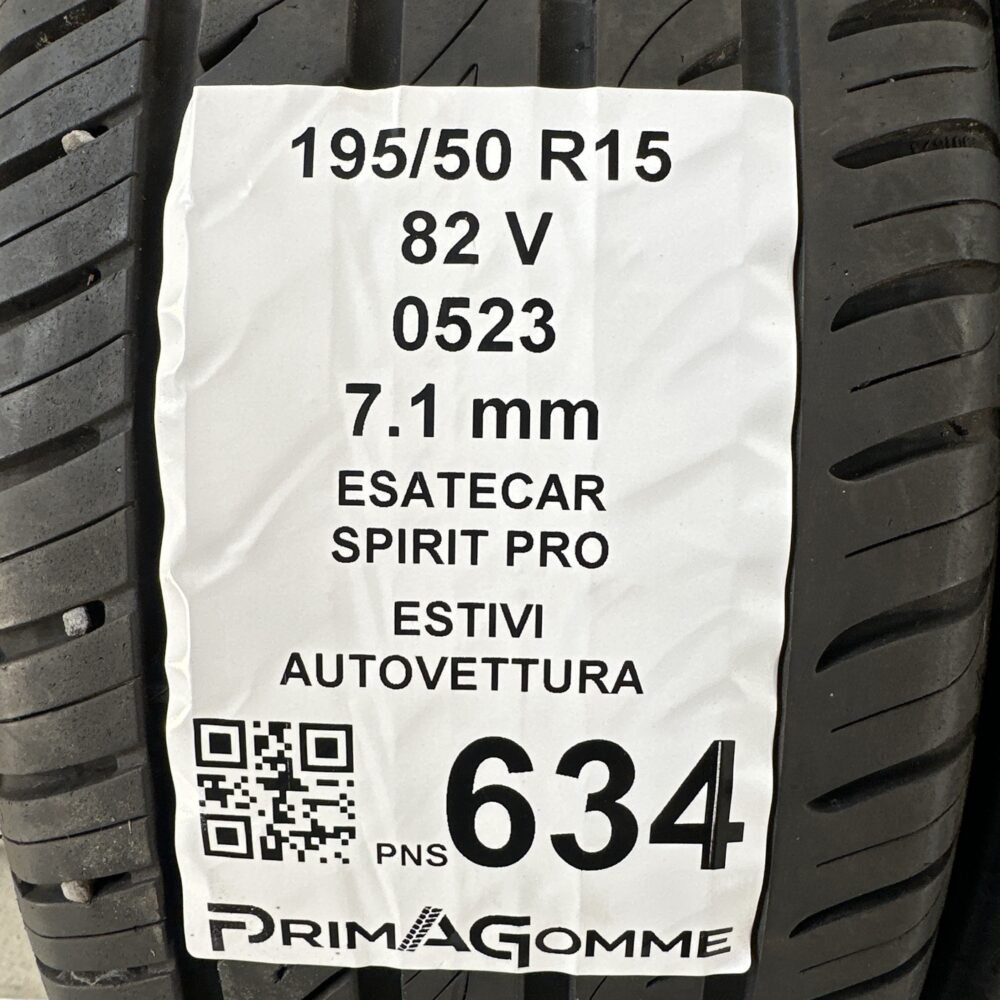 Pneumatici Usati 195 50 R15 82V Esatecar Spirit Pro 99% Estive | Gomme Usate | PrimaGomme.it Pneumatici Usati 195 50 R15 82V Esatecar Spirit Pro 99% Estive - immagine 3