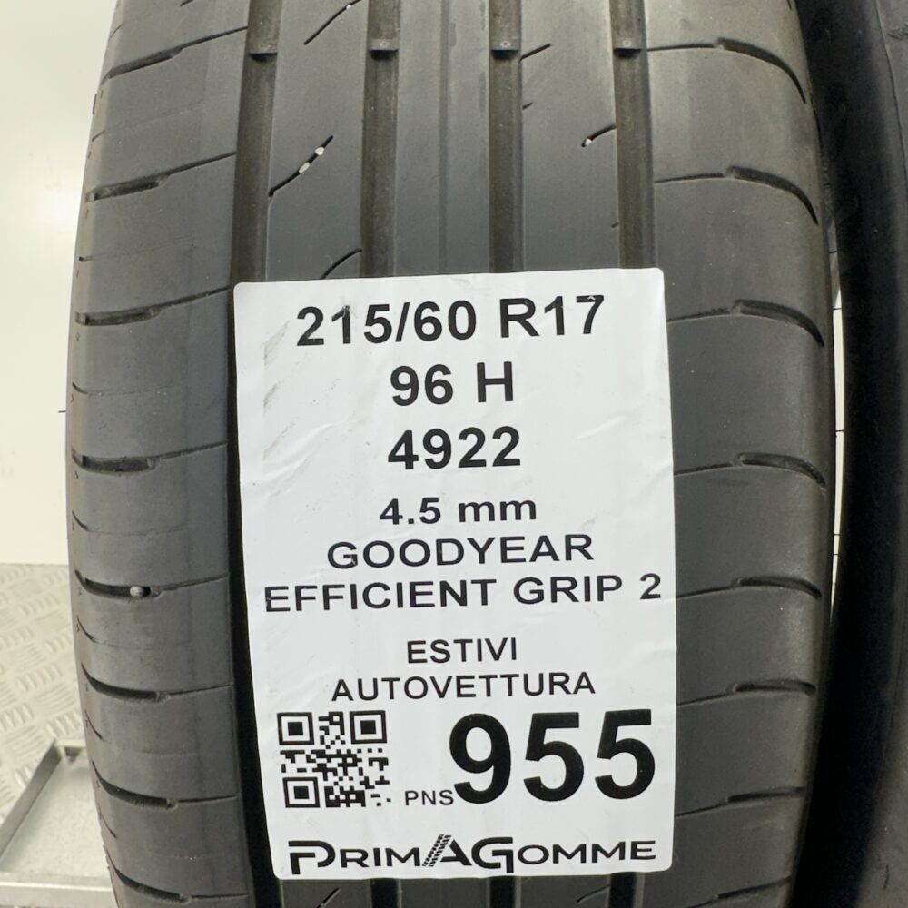 Pneumatici Usati 215 60 R17 96H Goodyear Efficient Grip 2 Estive | Gomme Usate | PrimaGomme.it Pneumatici Usati 215 60 R17 96H Goodyear Efficient Grip 2 Estive - immagine 3