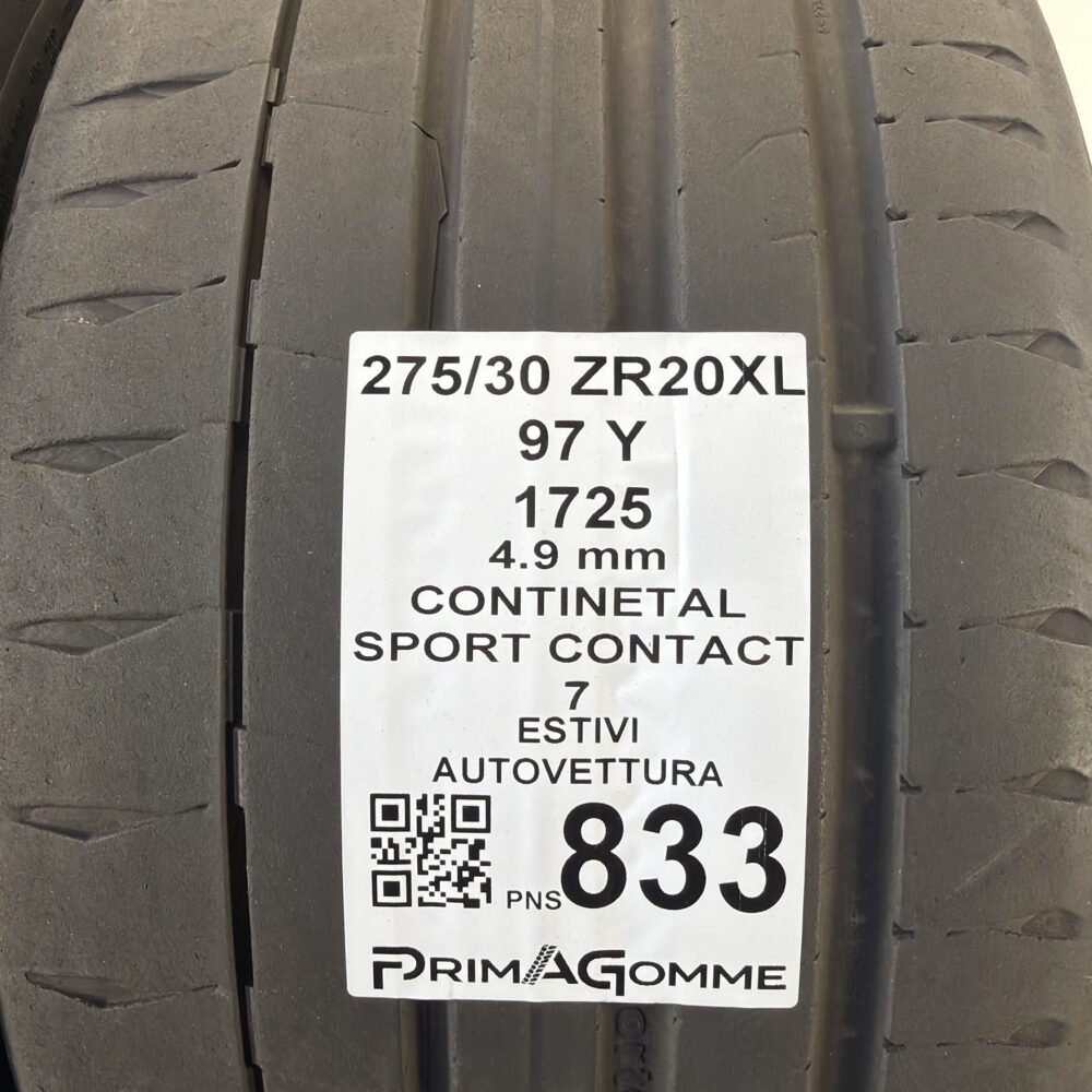Pneumatici Usati 275 30 ZR20 XL 97Y Continental Sport Contact 7 70% Estive | Gomme Usate | PrimaGomme.it Pneumatici Usati 275 30 ZR20 XL 97Y Continental Sport Contact 7 70% Estive - immagine 3