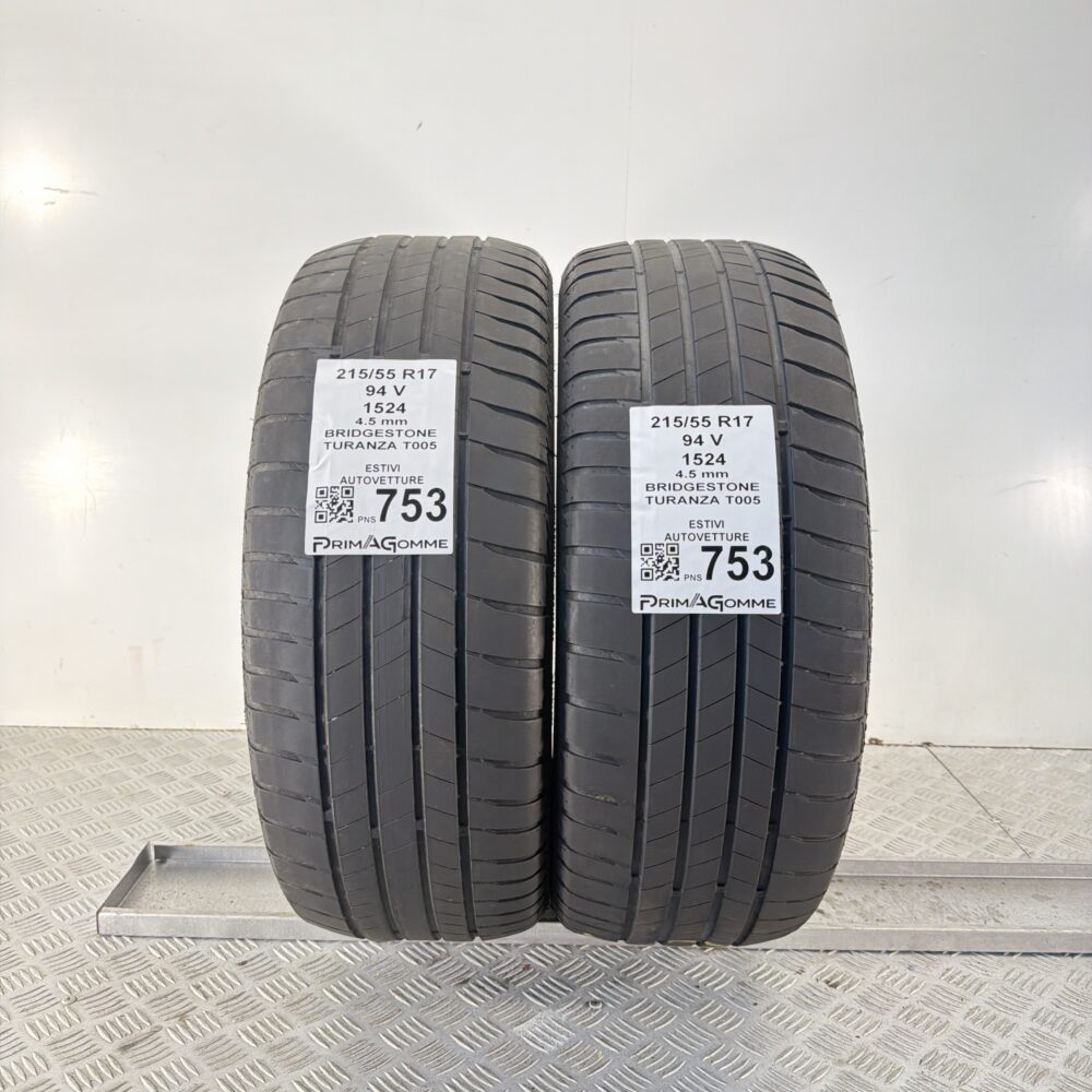 Pneumatici Usati 215 55 R17 94V Bridgestone Turanza T005 Estive | Gomme Usate | PrimaGomme.it Pneumatici usati 215 55 R17 Bridgestone Turanza T005 - foto 4