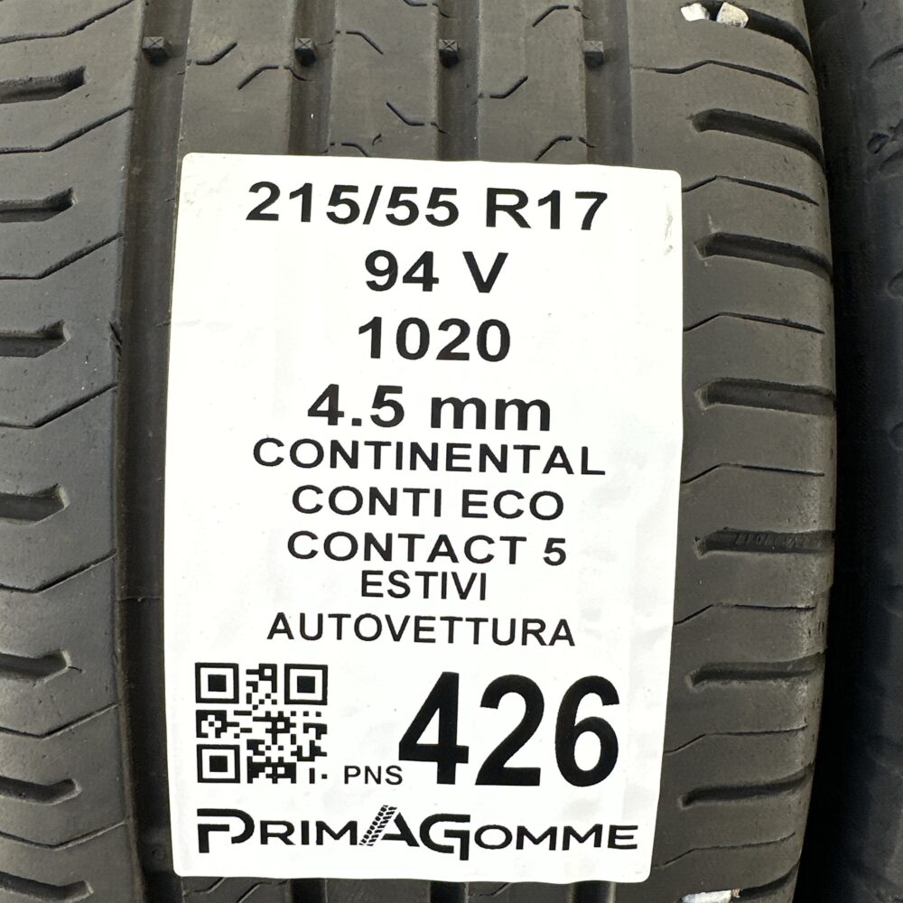Pneumatici Usati 215 55 R17 94V Continental ContiEcoContact 5 Estive | Gomme Usate | PrimaGomme.it Pneumatici Usati 215 55 R17 94V Continental ContiEcoContact 5 Estive - immagine 3