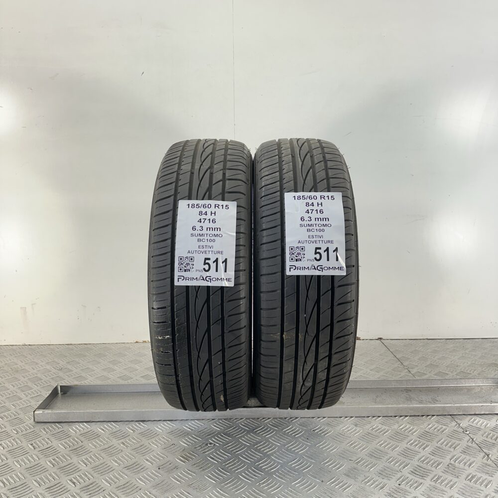 Pneumatici Usati 185 60 R15 84H Sumitomo BC100 90% Estive | Gomme Usate | PrimaGomme.it Pneumatici Usati 185 60 R15 84H Sumitomo BC100 90% Estive