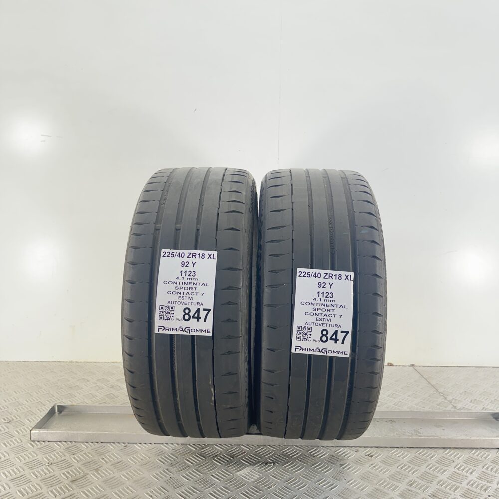 Pneumatici Usati 225 40 ZR18 XL 92Y Continental Sport Contact 7 Estive | Gomme Usate | PrimaGomme.it Pneumatici Usati 225 40 ZR18 XL 92Y Continental Sport Contact 7 Estive