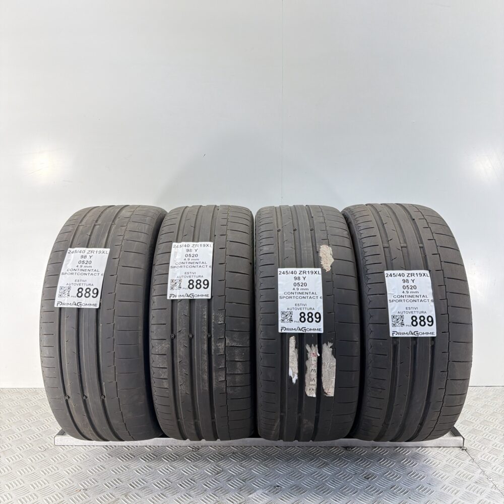 Pneumatici Usati 245 40 ZR19 98Y Continental SportContact 6 71% Estive | Gomme Usate | PrimaGomme.it Pneumatici Usati 245 40 ZR19 98Y Continental SportContact 6 71% Estive