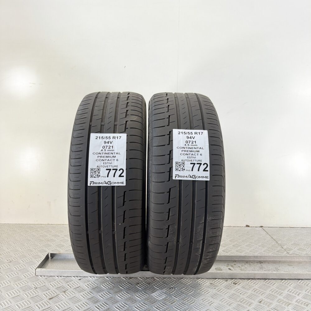 Pneumatici Usati 215 55 R17 94V Continental Premium Contact 6 Estive | Gomme Usate | PrimaGomme.it Pneumatici Usati 215 55 R17 94V Continental Premium Contact 6 Estive