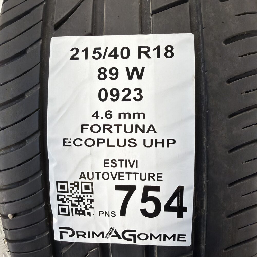 Pneumatici Usati 215 40 R18 89W Fortuna Ecoplus UHP Estive | Gomme Usate | PrimaGomme.it Pneumatici Usati 215 40 R18 89W Fortuna Ecoplus UHP Estive - immagine 3