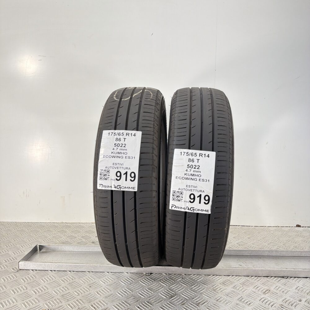 Pneumatici Usati 175 65 R14 86T Kumho Ecowing ES31 Estive | Gomme Usate | PrimaGomme.it Pneumatici Usati 175 65 R14 86T Kumho Ecowing ES31 Estive