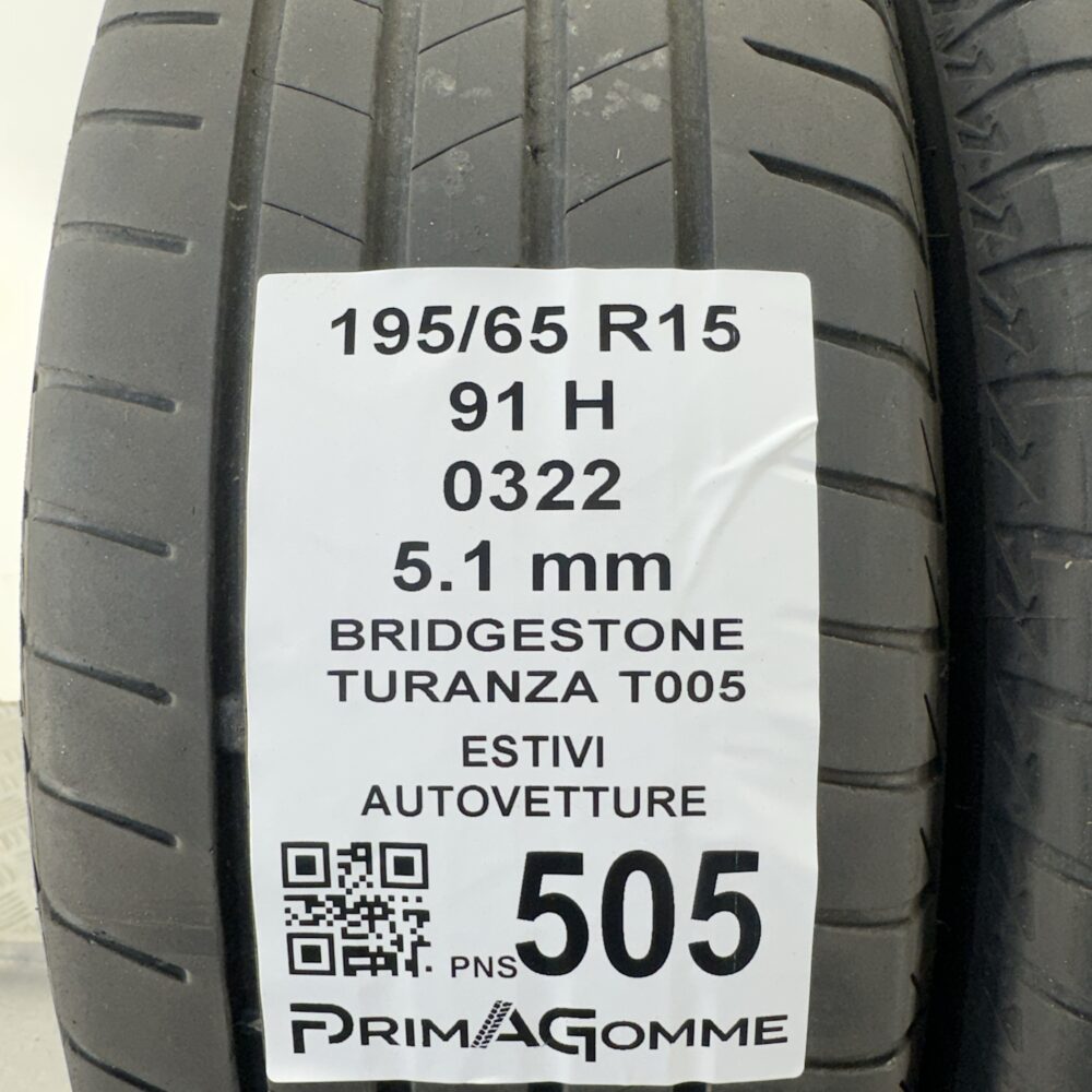 Pneumatici Usati 195 65 R15 91H Bridgestone Turanza T005 73% Estive | Gomme Usate | PrimaGomme.it Pneumatici Usati 195 65 R15 91H Bridgestone Turanza T005 73% Estive - immagine 3